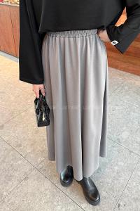 Lamelif Oysho Tesettür Etek Gri