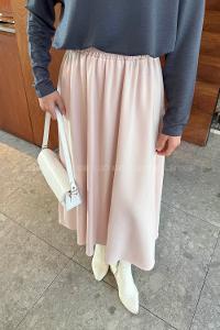 Lamelif Oysho Tesettür Etek Pudra