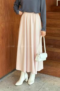 Lamelif Oysho Tesettür Etek Pudra