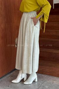 Stone Suede Flared Skirt Skirt