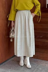 Stone Suede Flared Skirt Skirt