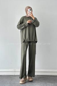 Lamelif Bağcıklı İkili Takım Haki