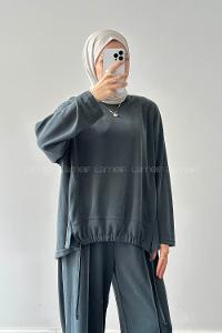 Lamelif Bağcıklı İkili Takım Petrol Yeşili