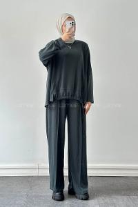 Lamelif Bağcıklı İkili Takım Petrol Yeşili