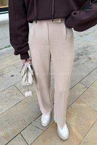 Brown With Milk Crepe Fabric High Waist Comfortable Pants