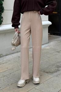 Brown With Milk Crepe Fabric High Waist Comfortable Pants