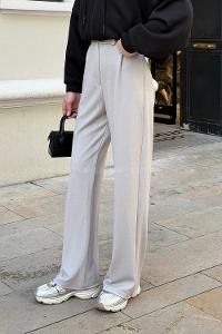 Stone Crepe Fabric High Waist Comfortable Pants