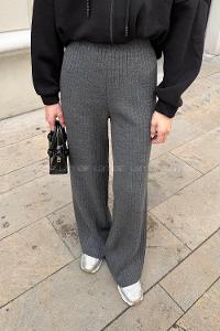 Lamelif Fitilli Triko Pantolon Gri