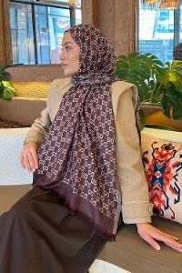 Lamelif G Desen Kaşmir Çift Taraflı Şal Mürdüm