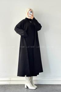 Lamelif Hırka-Elbise İkili Takım Siyah