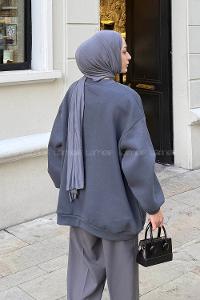 Lamelif Oversize Sweatshirt Antrasit