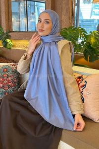 Lamelif Star Şal Gök Mavisi