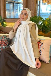 Lamelif Star Şal Kırık Beyaz