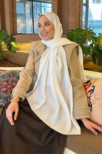 Lamelif Star Şal Kırık Beyaz