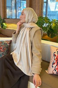 Lamelif Star Şal Koyu Bej