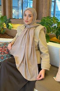 Lamelif Star Şal Koyu Vizon