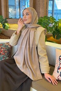 Lamelif Star Şal Koyu Vizon