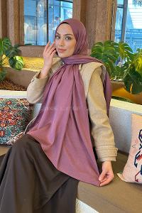 Plum Cotton Straight Shawl