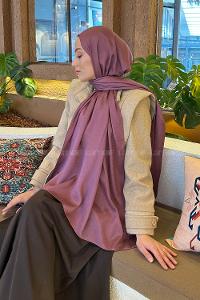 Plum Cotton Straight Shawl