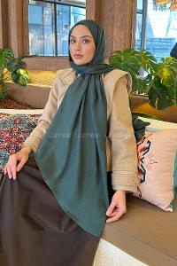 Emerald Green Cotton Straight Shawl