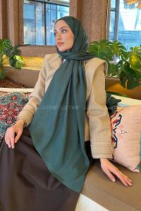 Emerald Green Cotton Straight Shawl