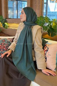 Emerald Green Cotton Straight Shawl