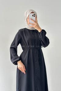 Lamelf Cupra Bağlama Detaylı Tunik Siyah