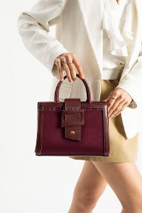 Lamelif Büyük Kadın El Ve Omuz Çanta Bordo