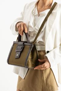 Lamelif Büyük Kadın El Ve Omuz Çanta Haki