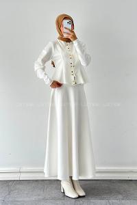 Lamelif Scuba Çıt Çıtlı İkili Takım Beyaz