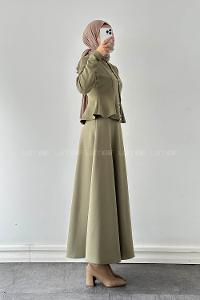 Lamelif Scuba Çıt Çıtlı İkili Takım Haki