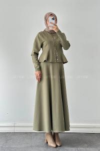 Lamelif Scuba Çıt Çıtlı İkili Takım Haki