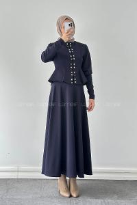 Lamelif Scuba Çıt Çıtlı İkili Takım Lacivert