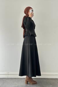 Lamelif Scuba Çıt Çıtlı İkili Takım Siyah