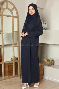 Navy Blue Normal Neck Lycra Dresess