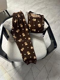 Lamelif Ayıcık Baskı Detaylı Pijama Takımı