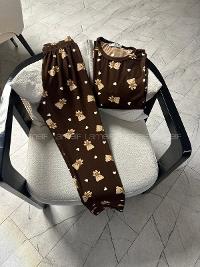 Lamelif Ayıcık Baskı Detaylı Pijama Takımı