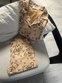 Camel Crew Neck Long Arm Without Accessories Combed Fabric Regular Trousers Comfortable Suit