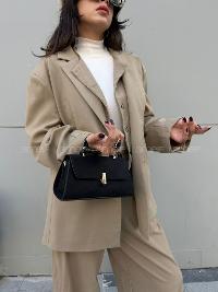 Lamelif Leına Süet Model Kadın Çapraz Çantası