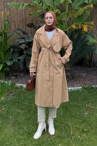 Soil Long Arm Poplin Fabric Trench Coat
