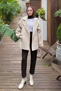 Lamelif Fleto Cep Kaban Krem