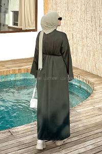 Lamelif İki İplik Oysho Elbise Koyu Yeşil