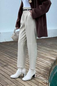 Stone Lycra Polyester Normal Waist Carrot Pant Pants