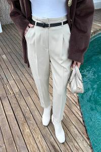 Stone Lycra Polyester Normal Waist Carrot Pant Pants