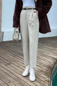 Stone Lycra Polyester Normal Waist Carrot Pant Pants