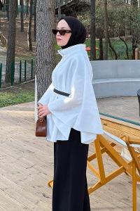 Lamelif Kemerli Panço Beyaz