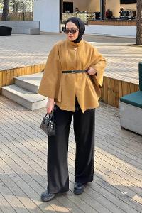 Lamelif Kemerli Panço Camel