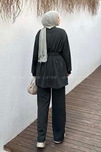 Lamelif Oysho Bağlama Detaylı İkili Takım Haki