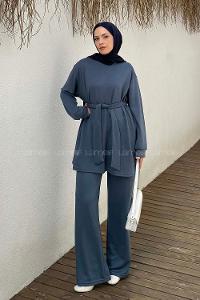 Lamelif Oysho Bağlama Detaylı İkili Takım İndigo