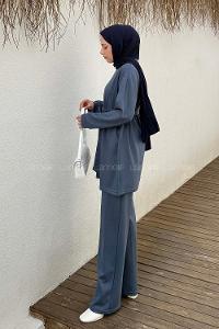 Lamelif Oysho Bağlama Detaylı İkili Takım İndigo